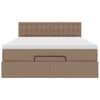 vidaXL Lit ottoman avec matelas & LED Cappuccino 140x200cm similicuir