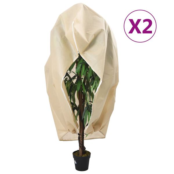 vidaXL Housses de protection pour plantes avec fermeture &eacute;clair 2 pcs