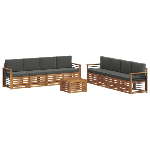 vidaXL Ensembles de canap&eacute;s avec coussin 9 pcs Naturel et Anthracite