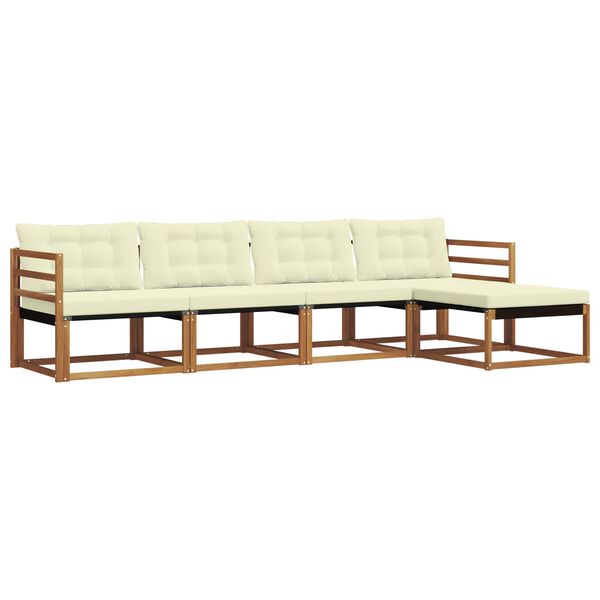 vidaXL Ensemble de canap&eacute;s d'ext&eacute;rieur 5 pcs Naturel et Cr&egrave;me