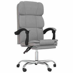 vidaXL Fauteuil inclinable de bureau gris clair tissu