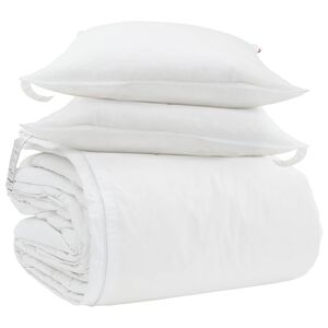 vidaXL Ensemble de Duvet avec oreiller 3 pcs Blanc Plume de canard