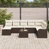 vidaXL Ensemble de canapé de jardin 9 pcs Marron Poly rotin