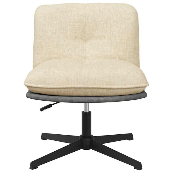 vidaXL Chaise pivotante de bureau Cr&egrave;me Tissu