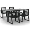 vidaXL Ensemble &agrave; manger de jardin 5 pcs Noir Rotin PVC