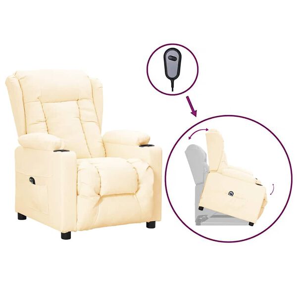 vidaXL Fauteuil Cr&egrave;me Similicuir