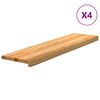 vidaXL Marches d'escalier 4 pcs marron clair 100x25x2 cm ch&ecirc;ne massif