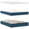 vidaXL Cadre de lit ottoman avec matelas bleu fonc&eacute; 140x190 cm velours