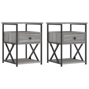 vidaXL Tables de chevet 2 pcs sonoma gris 40x42x55cm bois d'ing&eacute;nierie