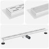 vidaXL Drain de Douche avec Design Lin&eacute;aire Argent&eacute; 100 cm
