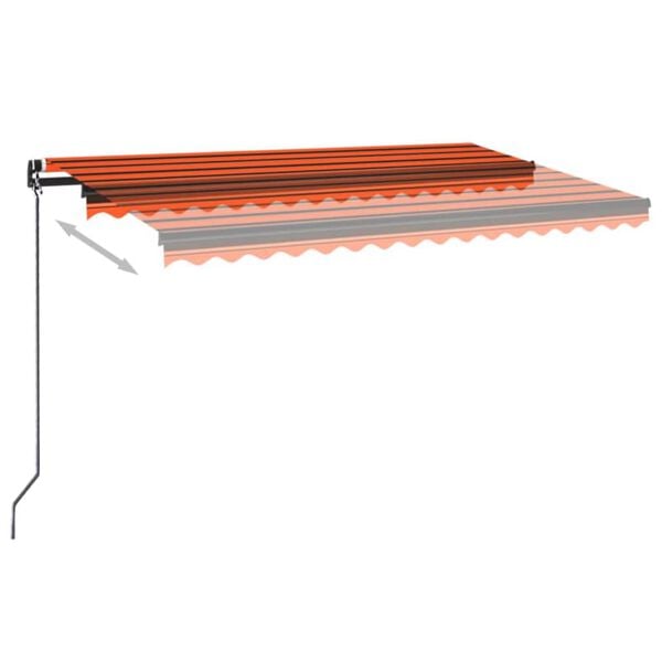 vidaXL Auvent manuel r&eacute;tractable 450x350 cm Orange et marron