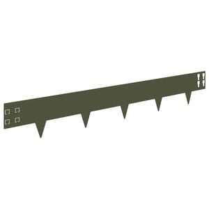 vidaXL Bordure de Pelouse 20 pcs 100 x 15 cm Acier Vert olive