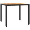 vidaXL Ensemble de bistro 3 pcs avec coussins noir r&eacute;sine tress&eacute;e