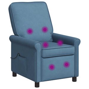 vidaXL Fauteuil de massage inclinable Bleu 69 x 95 x 101 cm Tissu
