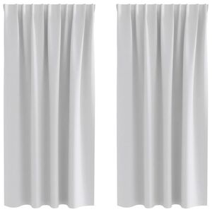 vidaXL Rideaux occultants avec anneaux 2 pc Gris clair 175 x 140 cm