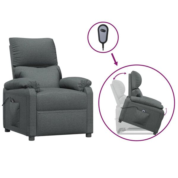 vidaXL Fauteuil Gris foncé Tissu