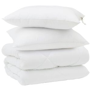 vidaXL Duvet d'hiver avec oreiller 3 pcs Blanc Microfibre