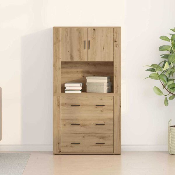 vidaXL Haut Armoire Ch&ecirc;ne artisanal 80 x 33 x 150 cm Bois d'ing&eacute;nierie