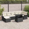 vidaXL Ensemble de canap&eacute; de jardin avec coussin 8 pcs Noir Poly rotin