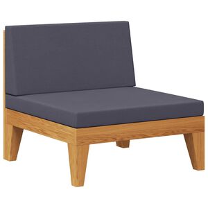 vidaXL Canap&eacute; central sectionnel et coussins gris fonc&eacute; Bois d'acacia