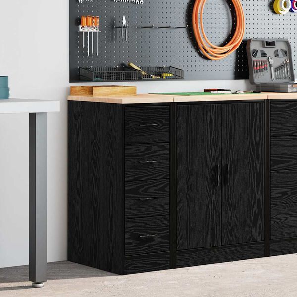 vidaXL Armoire de rangement de garage noir 30x51x85 cm bois de pin