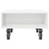 vidaXL Table d'appoint avec roues Blanc 50,5 x 50 x 30 cm