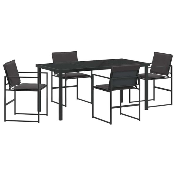 vidaXL Ensemble de salle à manger pour jardin 5 pcs Noir
