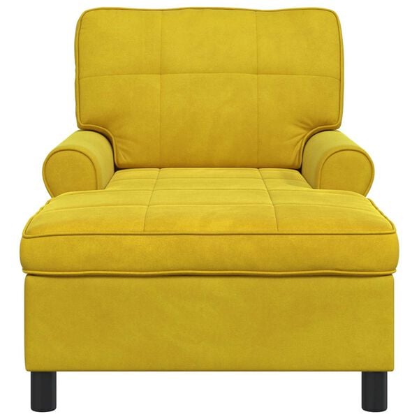 vidaXL Chaise longue avec coussin Jaune 91 x 157 x 91 cm Velours