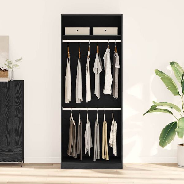 vidaXL Armoire Ch&ecirc;ne noir 80 x 50 x 200 cm Bois d'ing&eacute;nierie