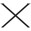 vidaXL Pieds de table &agrave; manger en forme de X, 2 pi&egrave;ces, noir, 90 x (72-73) cm, acier