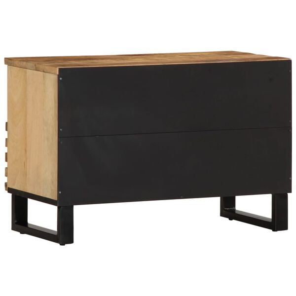 vidaXL Meuble TV 70x34x46 cm bois massif de manguier brut