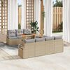 vidaXL Ensemble de canap&eacute; de jardin 8 pcs Beige Poly rotin