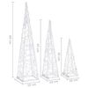 vidaXL Jeu de cônes lumineux à LED Acrylique Blanc froid 30/45/60 cm