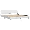 vidaXL Cadre de lit sans matelas Hvar blanc 200x200 cm similicuir