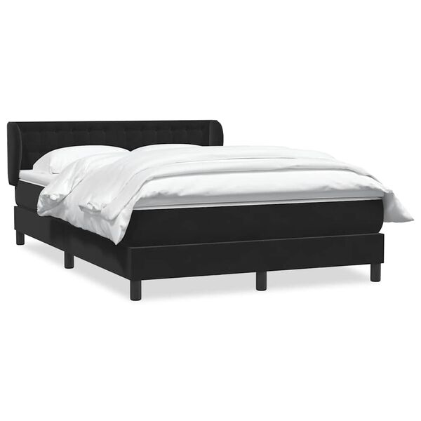 vidaXL Sommier &agrave; lattes de lit avec matelas noir 140x210 cm velours