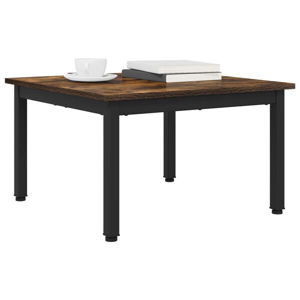vidaXL Table basse Ch&ecirc;ne Fum&eacute; 60 x 60 x 36 cm Bois d'ing&eacute;nierie