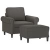 vidaXL Fauteuil avec repose-pied Gris fonc&eacute; 60 cm Velours