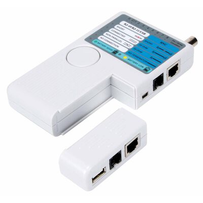 Velleman Testeur de câbles USB et réseau 5 en 1 USB Blanc VTLAN7