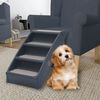 vidaXL Escalier pliable &agrave; 4 marches pour chiens Gris fonc&eacute;