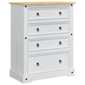 vidaXL Coffres de rangement avec tiroir Corona Blanc 92 x 48 x 114 cm