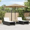 vidaXL Parasol de jardin avec LED et m&acirc;t en acier marron 324x324x247cm