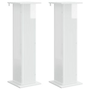 vidaXL Support de Plante 2 pcs Blanc brillant 30,5 x 30 x 100,5 cm