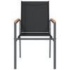 vidaXL Chaises de jardin lot de 6 noir 55x61,5x90cm textilène et acier