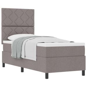 vidaXL Lit &agrave; ressorts avec t&ecirc;te de lit Taupe 80 x 200 cm tissu