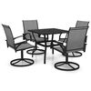 vidaXL Ensemble &agrave; manger de jardin 5 pcs textil&egrave;ne et acier