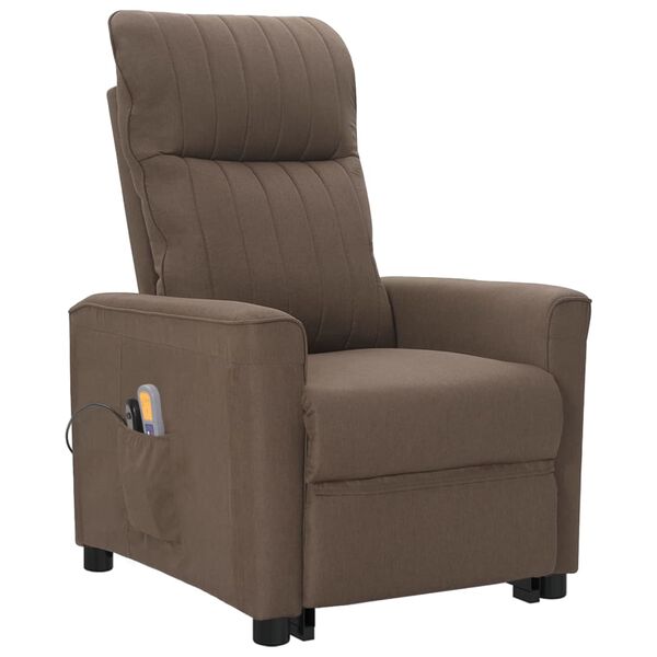 vidaXL Fauteuil de massage Taupe Tissu