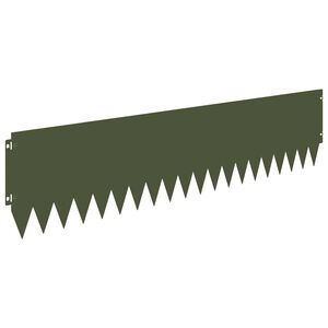 vidaXL Bordure de Pelouse 10 pcs 103 x 25 cm Acier Vert olive