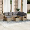 vidaXL Salon de jardin avec coussins 8 pcs beige r&eacute;sine tress&eacute;e