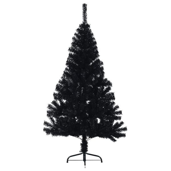 vidaXL Demi sapin de No&euml;l artificiel avec support Noir 120 cm PVC