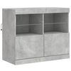vidaXL Buffet avec lumières LED gris béton 81x37x67 cm